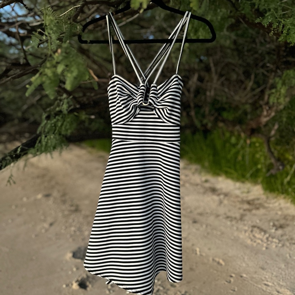 Material Girl Monochrome Striped Kids One Piece